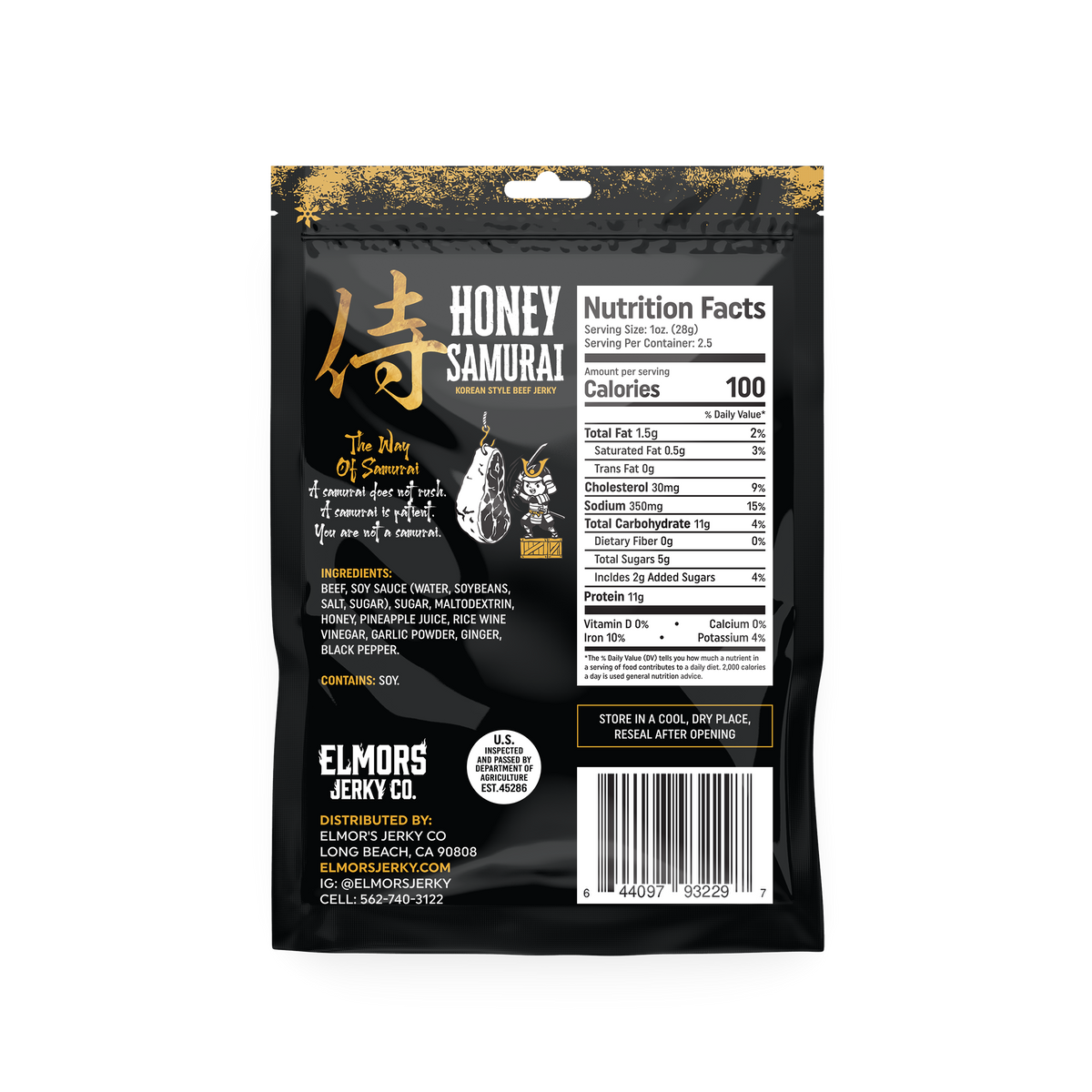 Honey Samurai: Korean Style Beef Jerky (2.5 oz)
