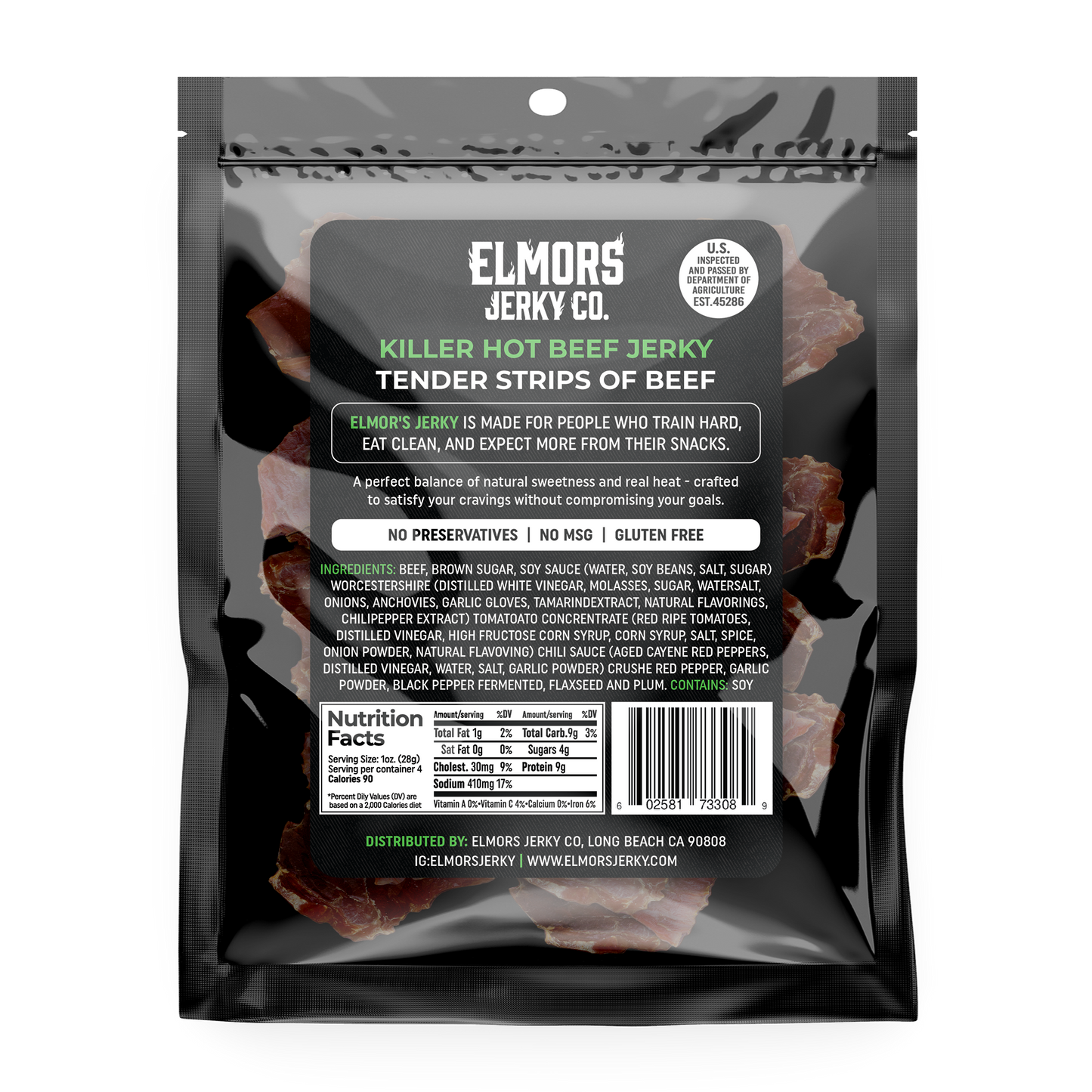 Elmors Jerky co Killer Hot 4oz