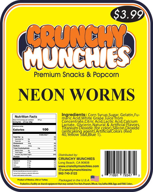 Neon Worms- Crunchy Munchies