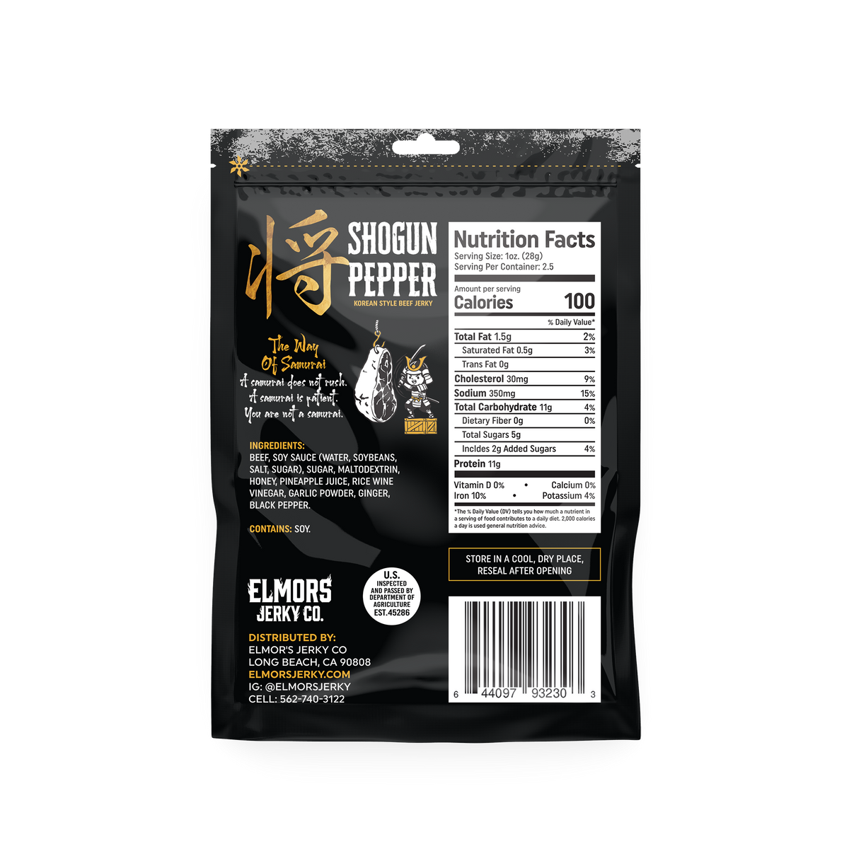 Shogun Pepper: Korean Style Beef Jerky (2.5 oz)