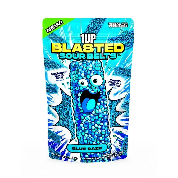 1UP Blasted Sour Belts blue raspberry 15 pack