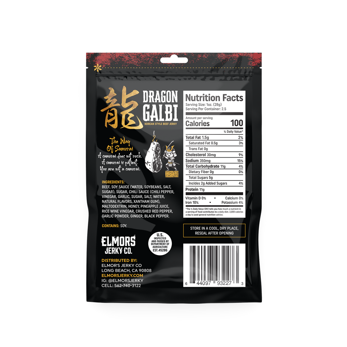 Dragon Galbi: Korean Style Beef Jerky (2.5 oz)