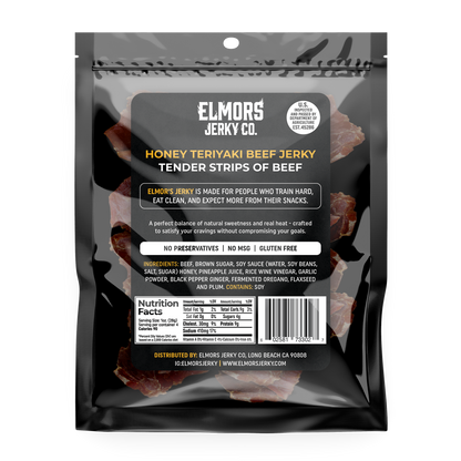 Elmors Jerky co Honey teriyaki 4oz