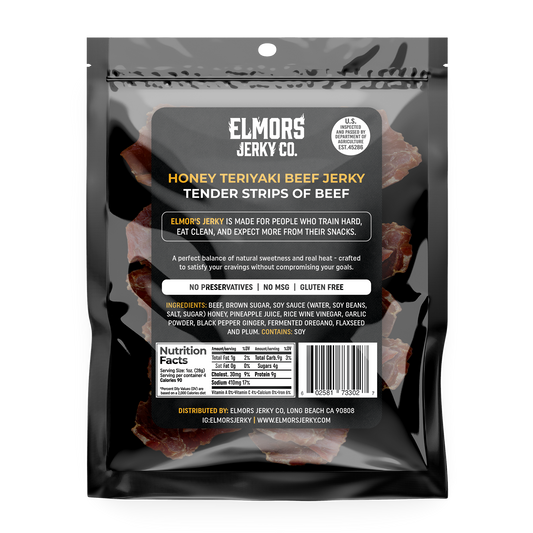 Elmors Jerky co Honey teriyaki 4oz