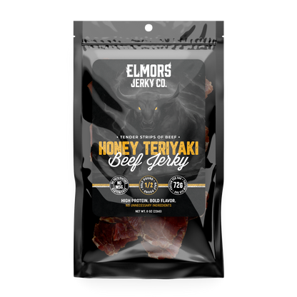 Elmors Jerky co Honey teriyaki 8oz HALF POUND