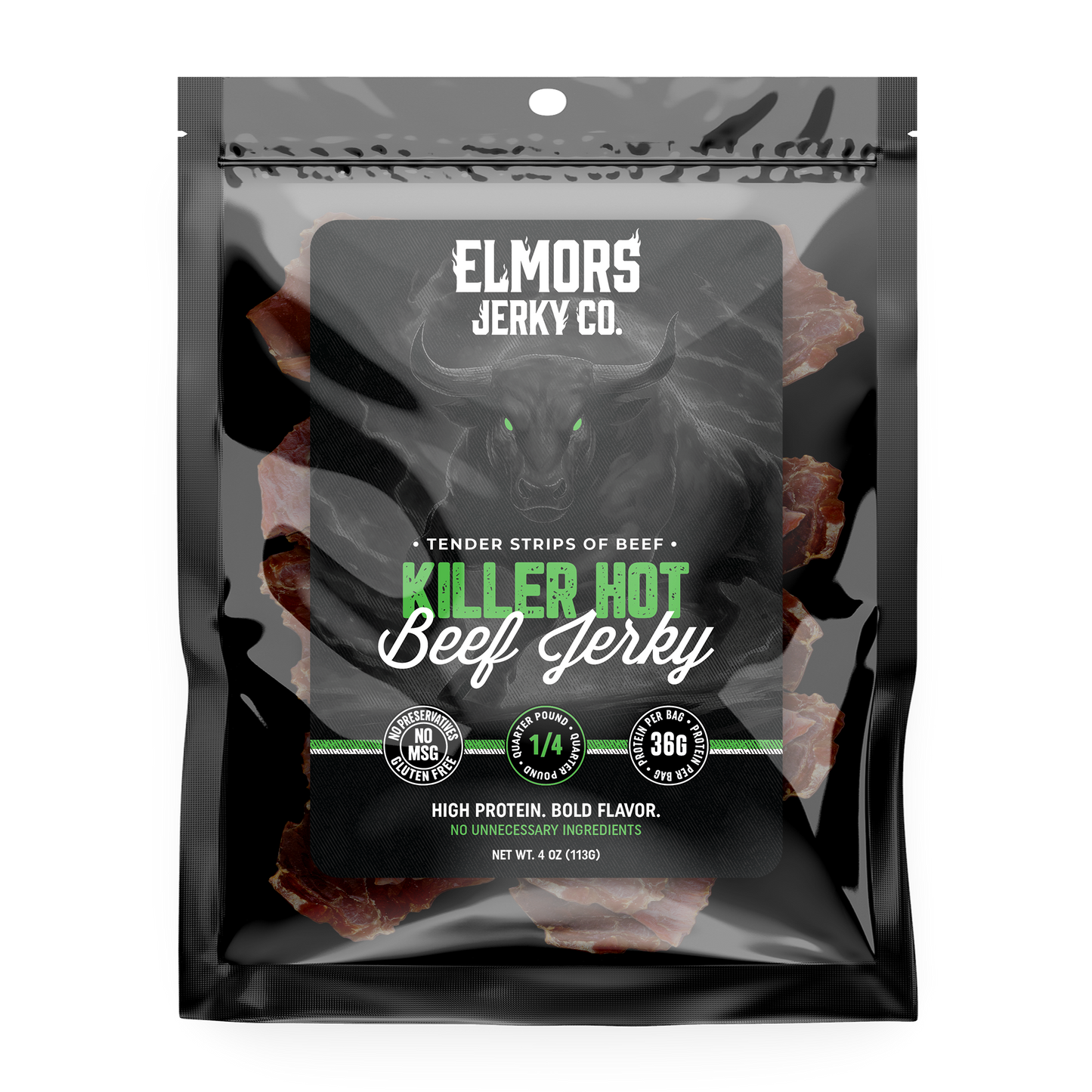Elmors Jerky co Killer Hot 4oz