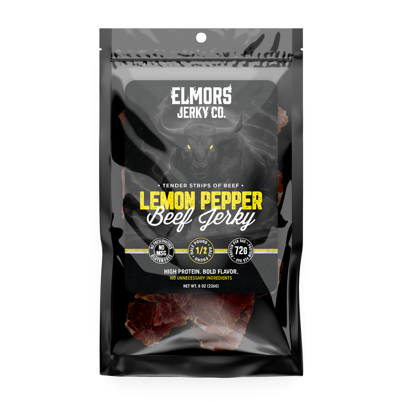 Elmors Jerky co Lemon Pepper 8oz HALF POUND