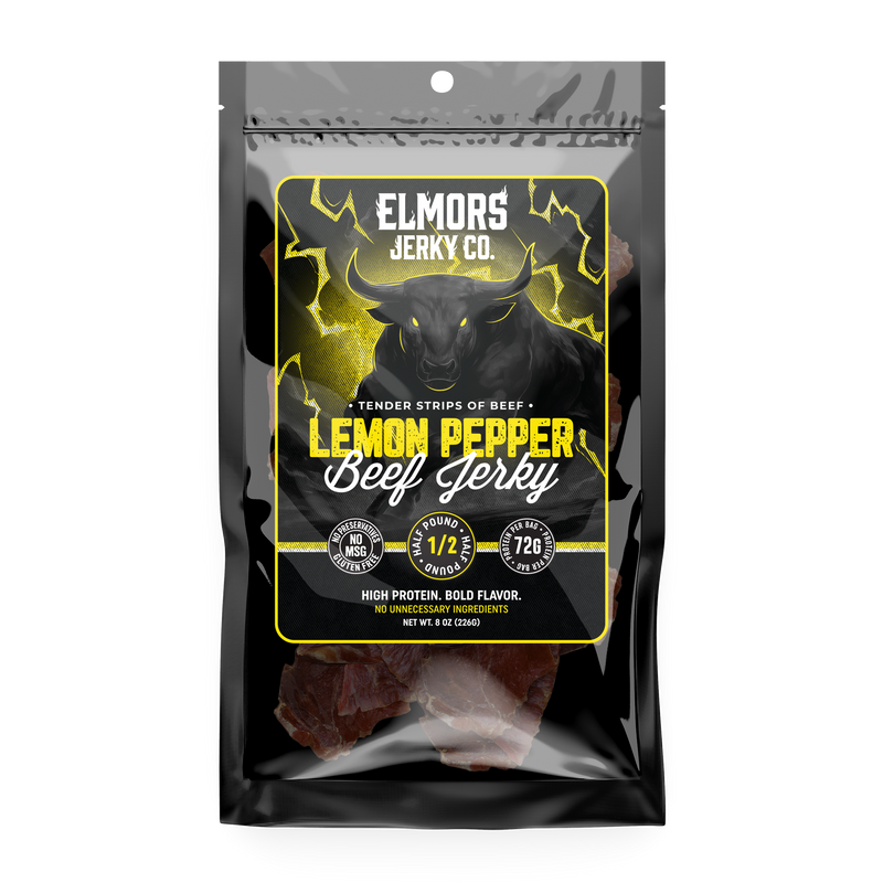 Elmors Jerky co Lemon Pepper 8oz HALF POUND