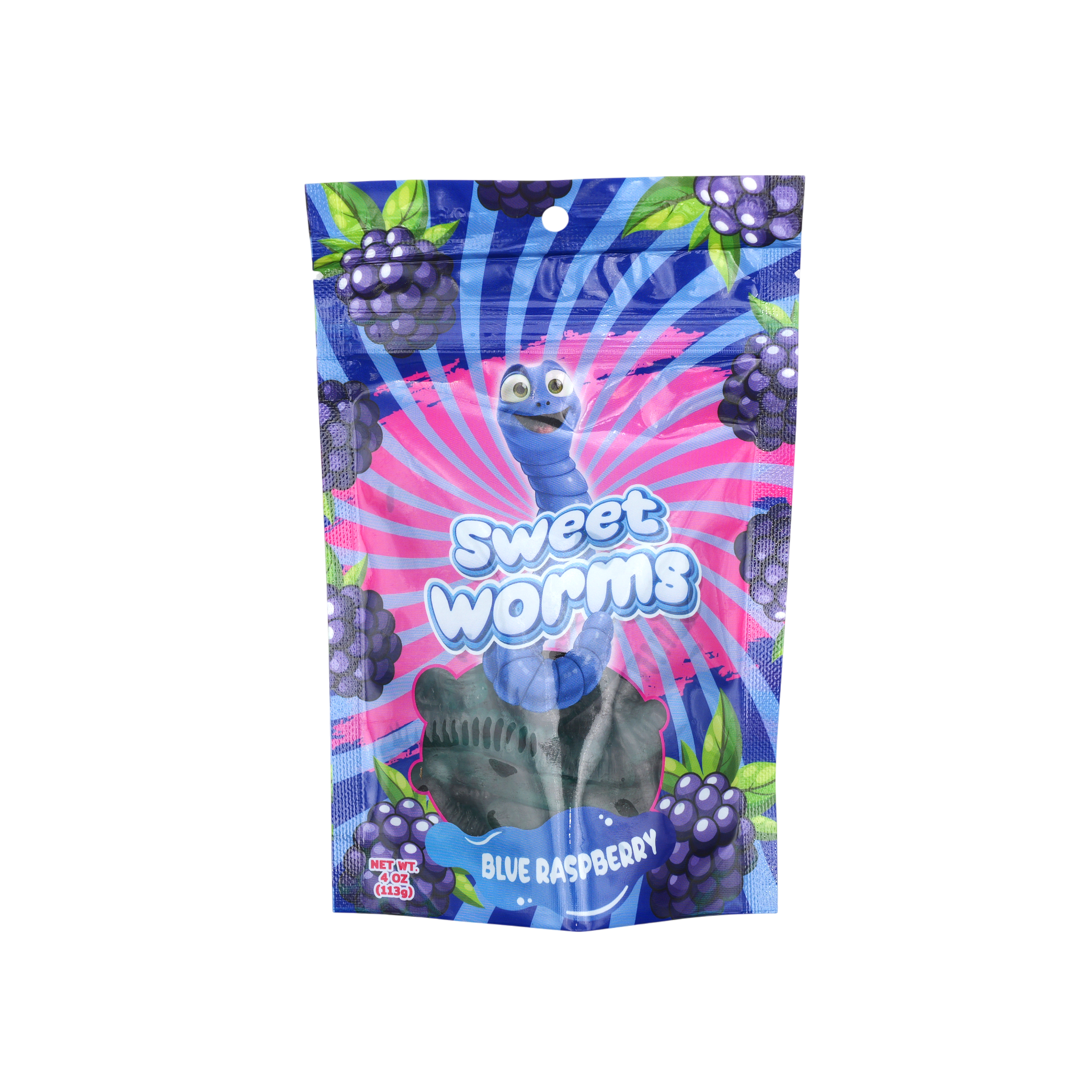 Blue Raspberry Munchies Gummy Worms 4 Oz Bag 12 Pk Blue Raspberry – CrunchyMunchies