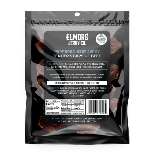 Elmors Jerky co Peppered 4oz