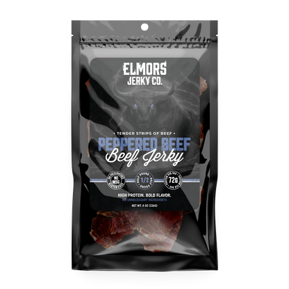 Elmors Jerky co Peppered 8oz HALF POUND