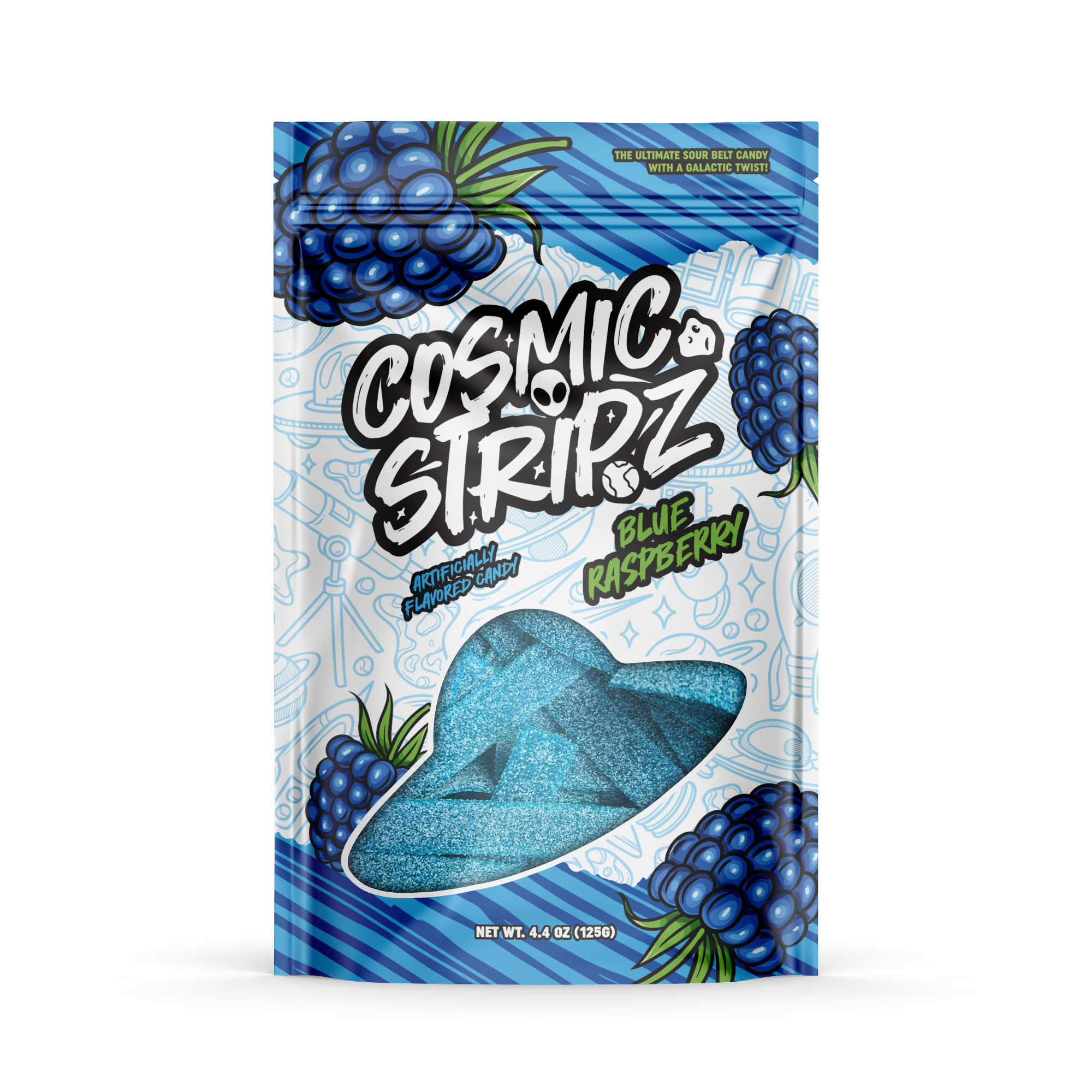 Blue Raspberry - Cosmic Stripz 12 Count – CrunchyMunchies