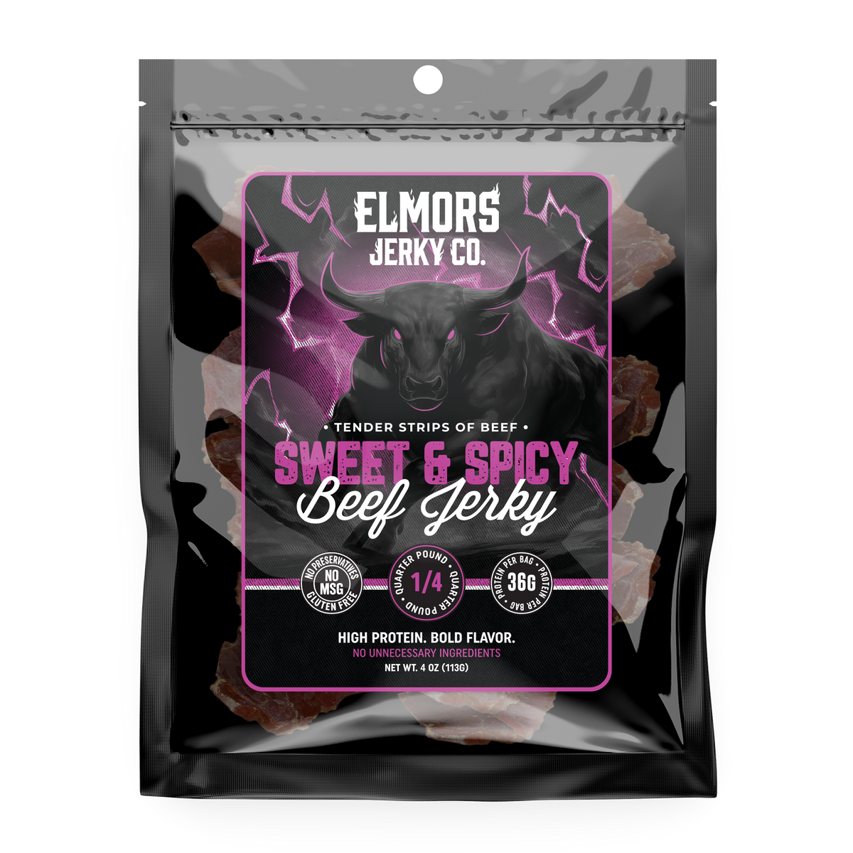 Elmors Jerky co Sweet and spicy 4oz