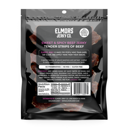 Elmors Jerky co Sweet and spicy 4oz