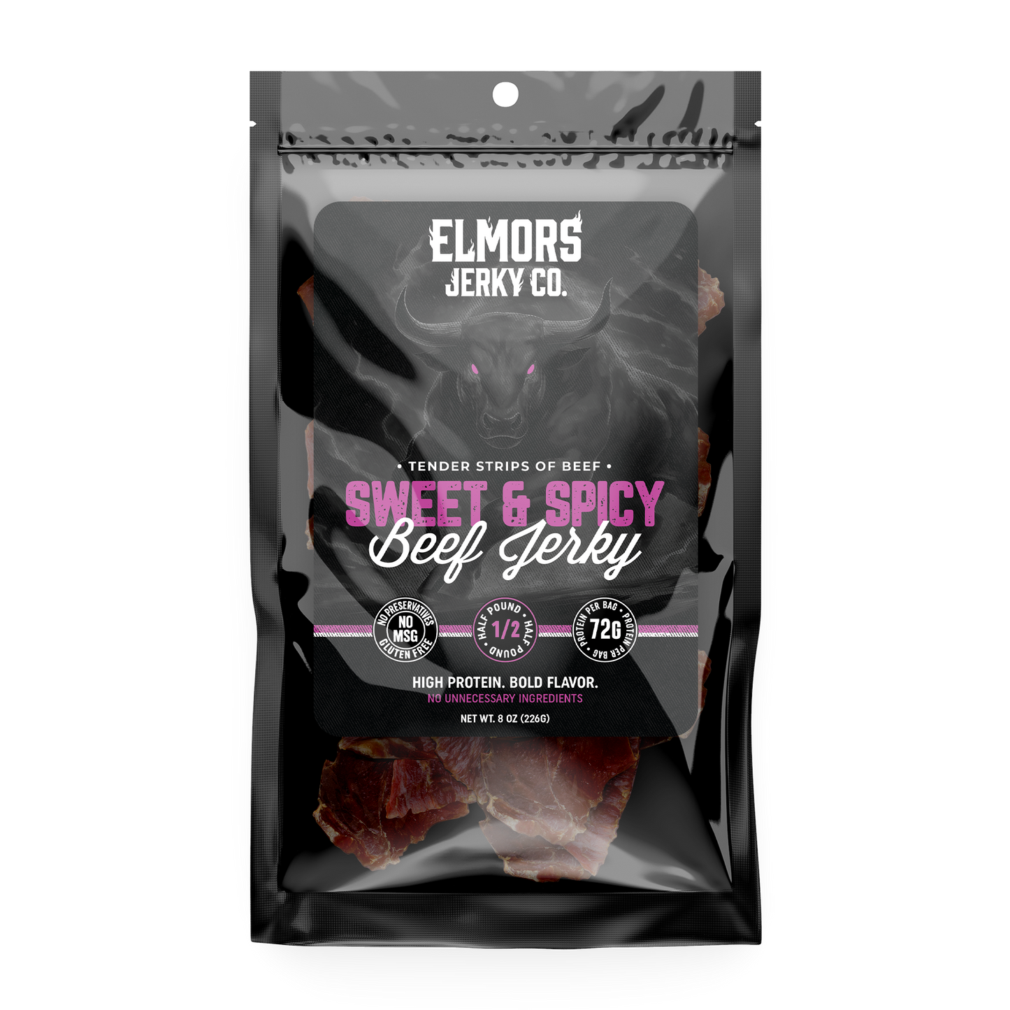 Elmors Jerky co Sweet and spicy 8oz HALF POUND