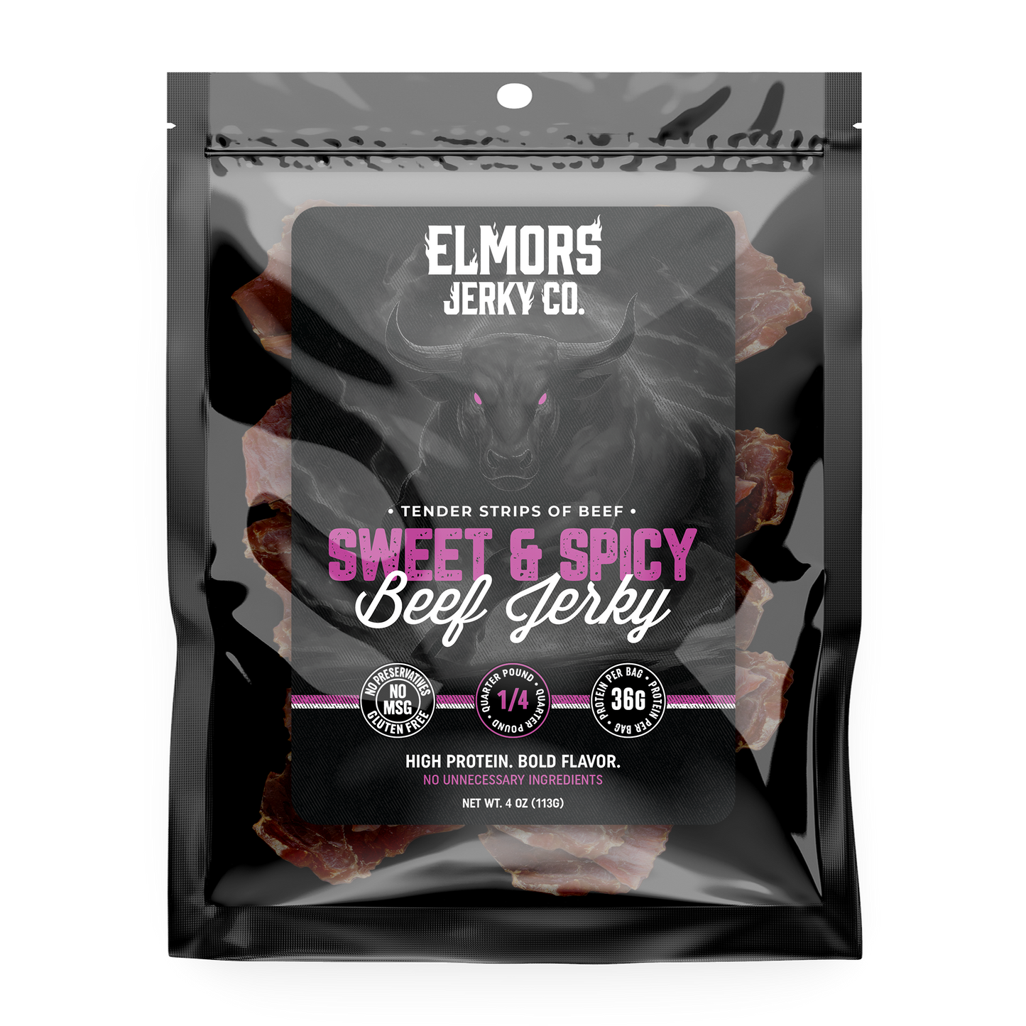 Elmors Jerky co Sweet and spicy 4oz