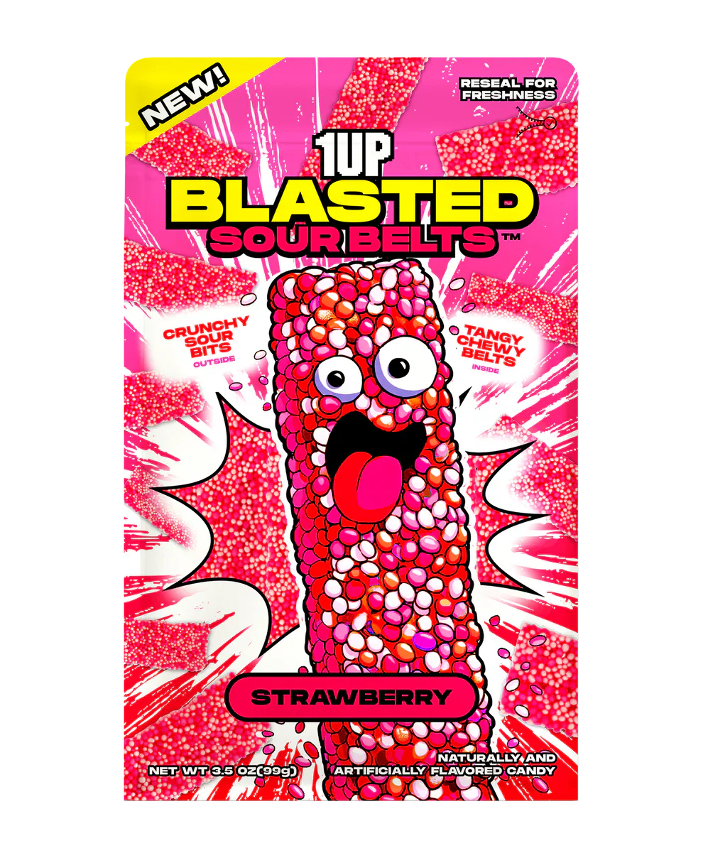 1UP Blasted Sour Belts strawberry 15 pack
