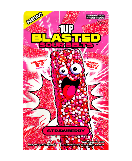 1UP Blasted Sour Belts strawberry 15 pack